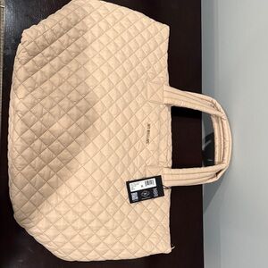 MZ Wallace Quilted Cream Tote Bag